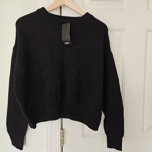 Mango black crop sweater (NWT)